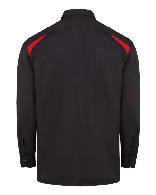 Men's Long Sleeve Performance Team Shirt - Black/ English Red