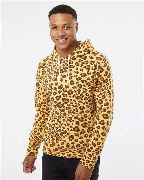Men's Triblend Fleece Hooded Sweatshirt - Leopard Triblend