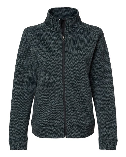Women's Traverse Full-Zip Sweater - Black Herringbone