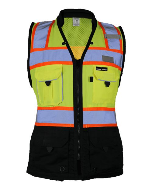 Women's Premium Black Series® Heavy Duty Surveyors Vest - Lime