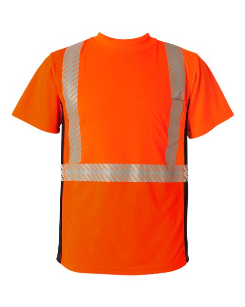 Unisex Premium Black Series® Breathable Tape Class 2 T-Shirt - Fluorescent Red (9700)