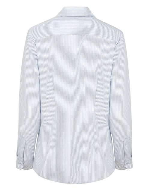 Women's Oxford Long Sleeve Shirt - Blue/ White Stripe
