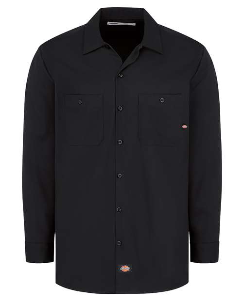 Men's Industrial Cotton Long Sleeve Work Shirt - Black