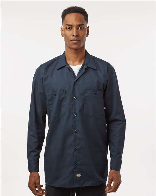 Men's Industrial Long Sleeve Work Shirt - Dark Navy