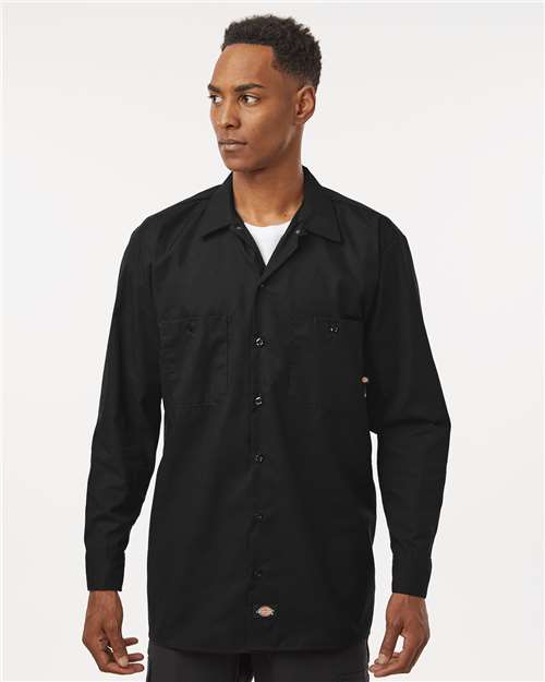 Men's Tall Industrial Long Sleeve Work Shirt - Black
