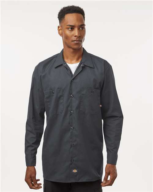 Men's Tall Industrial Long Sleeve Work Shirt - Dark Charcoal