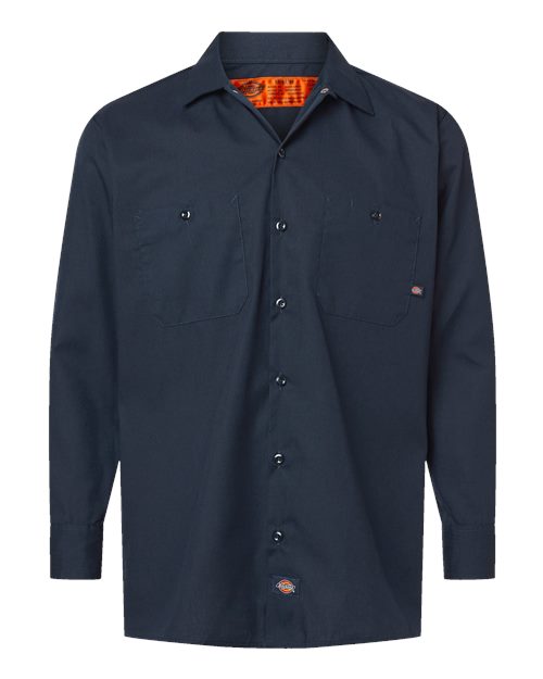 Men's Tall Industrial Long Sleeve Work Shirt - Dark Navy