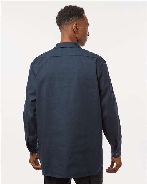 Men's Tall Industrial Long Sleeve Work Shirt - Dark Navy