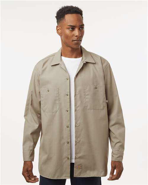 Men's Tall Industrial Long Sleeve Work Shirt - Desert Sand