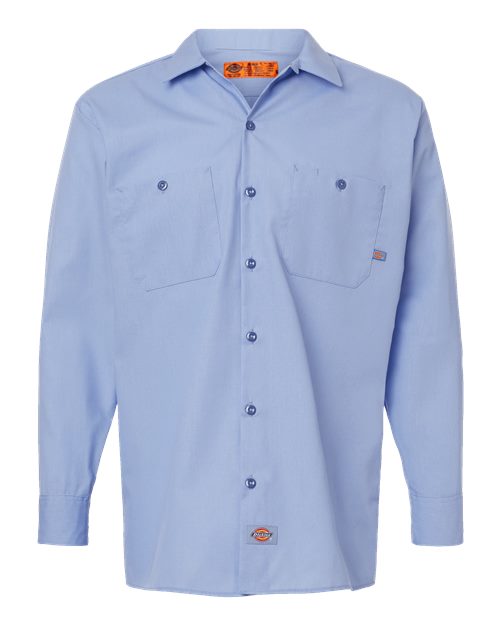 Men's Tall Industrial Long Sleeve Work Shirt - Light Blue
