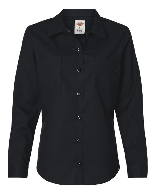Women's Long Sleeve Industrial Work Shirt - Black