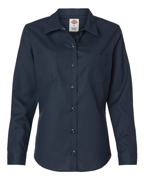 Women's Long Sleeve Industrial Work Shirt - Dark Navy