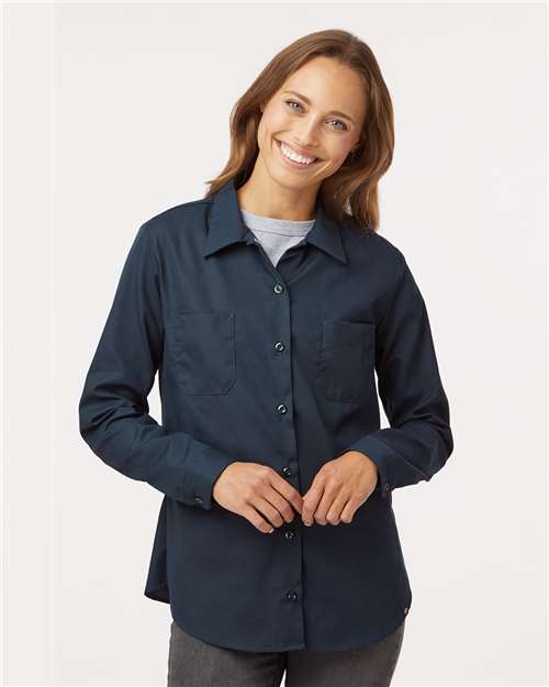 Women's Long Sleeve Industrial Work Shirt - Dark Navy