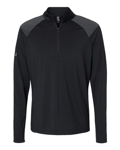 Men's Ultimate365 Lightweight Shoulder Stripe Quarter-Zip Pullover - Black