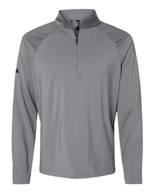 Men's Ultimate365 Lightweight Shoulder Stripe Quarter-Zip Pullover - Grey Three