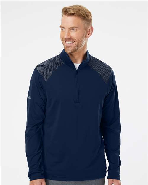 Men's Ultimate365 Lightweight Shoulder Stripe Quarter-Zip Pullover - Team Navy Blue