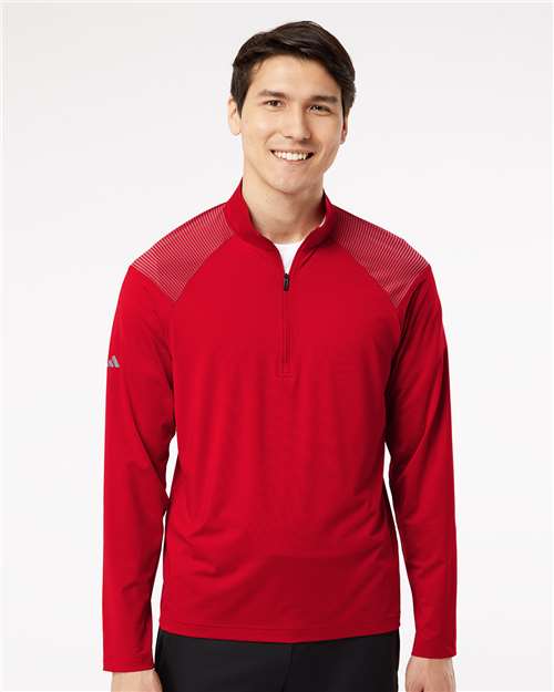 Men's Ultimate365 Lightweight Shoulder Stripe Quarter-Zip Pullover - Team Power Red