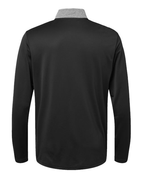 Men's Ultimate365 Heather Block Print Quarter-Zip Pullover - Black Melange/ Black/ Grey Three
