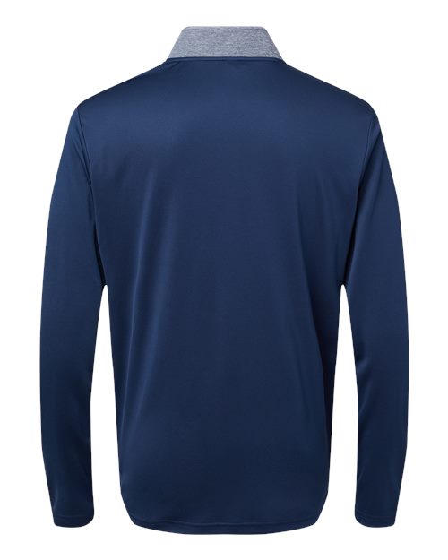 Men's Ultimate365 Heather Block Print Quarter-Zip Pullover - Collegiate Navy Melange/ Navy/ Grey Three