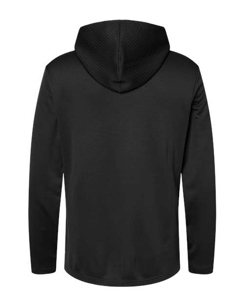 Men's Textured Mixed Media Midweight Hooded Sweatshirt - Black