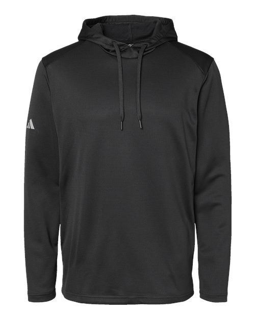 Men's Textured Mixed Media Midweight Hooded Sweatshirt - Black