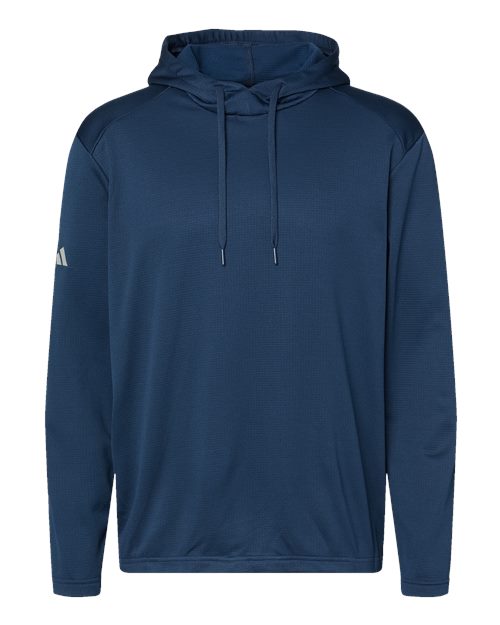 Men's Textured Mixed Media Midweight Hooded Sweatshirt - Collegiate Navy