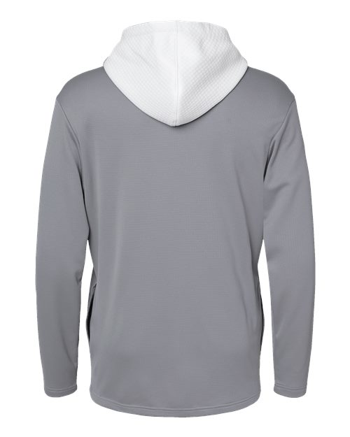 Men's Textured Mixed Media Midweight Hooded Sweatshirt - Grey Three
