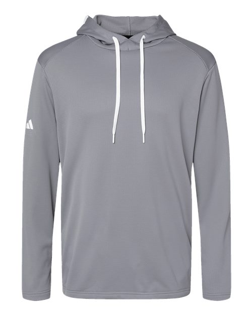 Men's Textured Mixed Media Midweight Hooded Sweatshirt - Grey Three