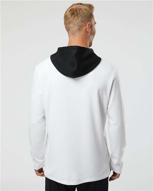 Men's Textured Mixed Media Midweight Hooded Sweatshirt - White