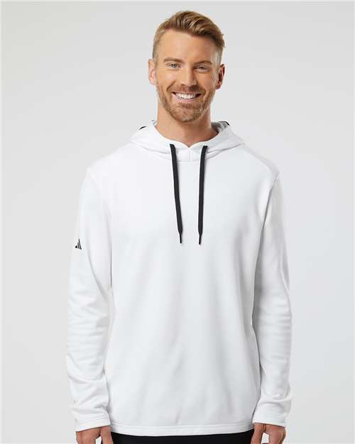 Men's Textured Mixed Media Midweight Hooded Sweatshirt - White