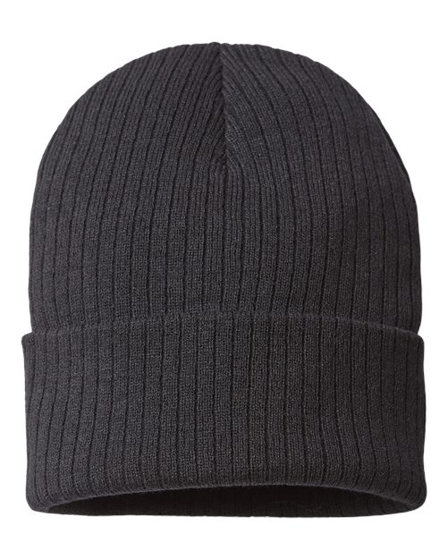 Sustainable Rib Cuffed Beanie - Black