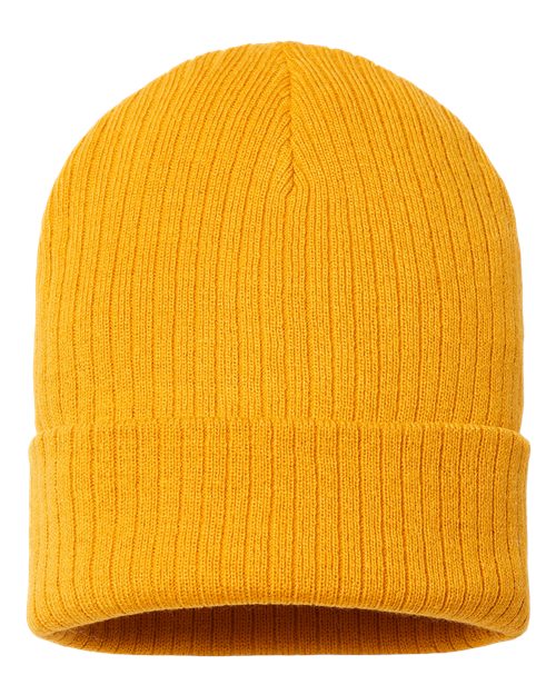 Sustainable Rib Cuffed Beanie - Mustard Yellow
