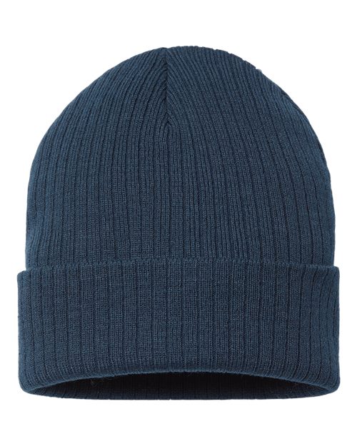 Sustainable Rib Cuffed Beanie - Navy