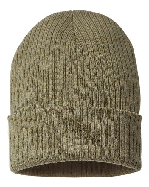 Sustainable Rib Cuffed Beanie - Olive