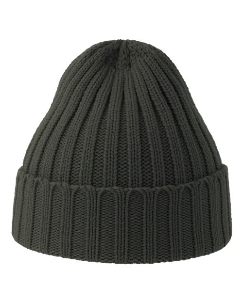 Sustainable Cable Knit Cuffed Beanie - Dark Grey