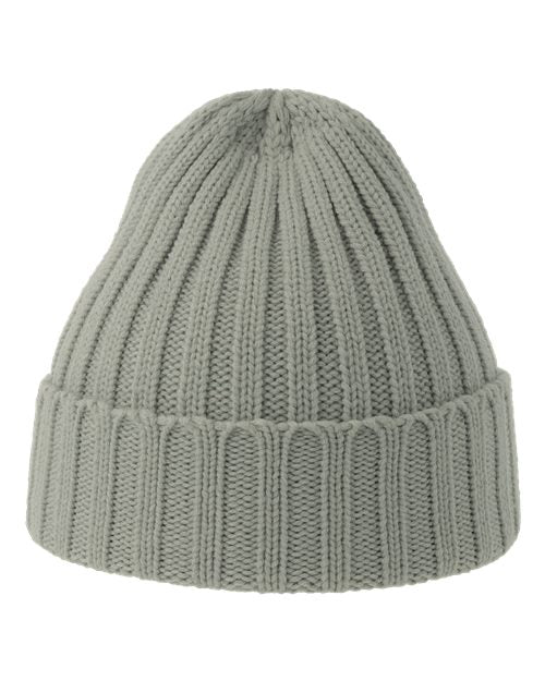 Sustainable Cable Knit Cuffed Beanie - Light Grey