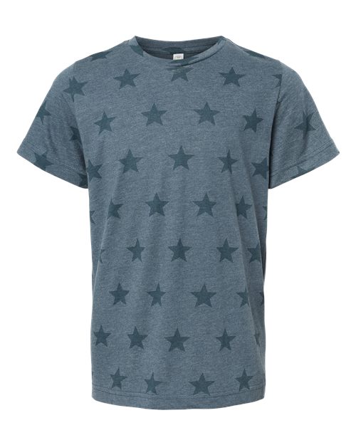 Youth Star Print Tee - Denim Star