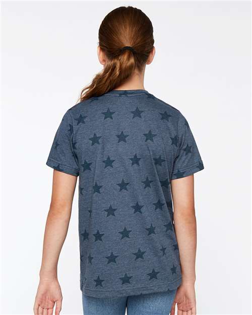 Youth Star Print Tee - Denim Star