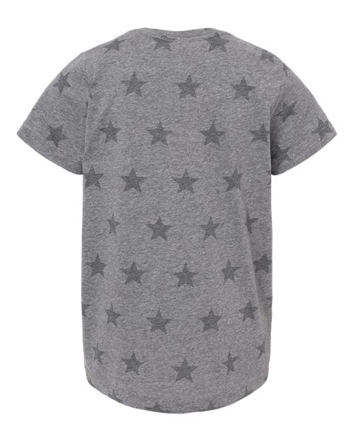 Youth Star Print Tee - Granite Heather Star