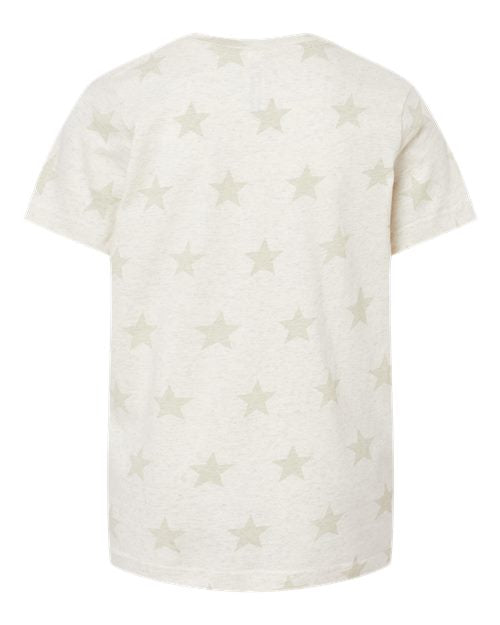Youth Star Print Tee - Natural Heather Star