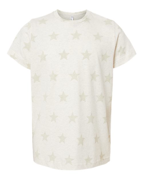 Youth Star Print Tee - Natural Heather Star