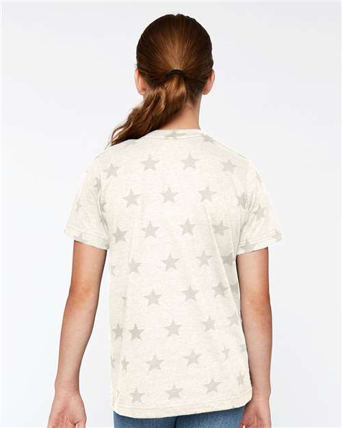 Youth Star Print Tee - Natural Heather Star