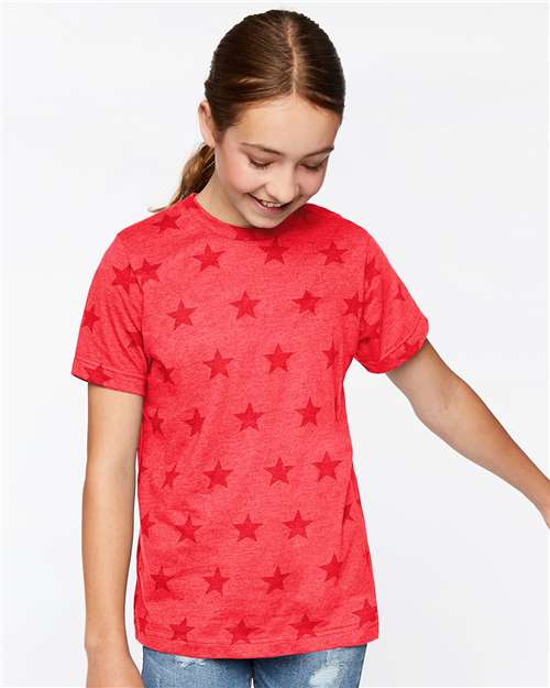 Youth Star Print Tee - Red Star