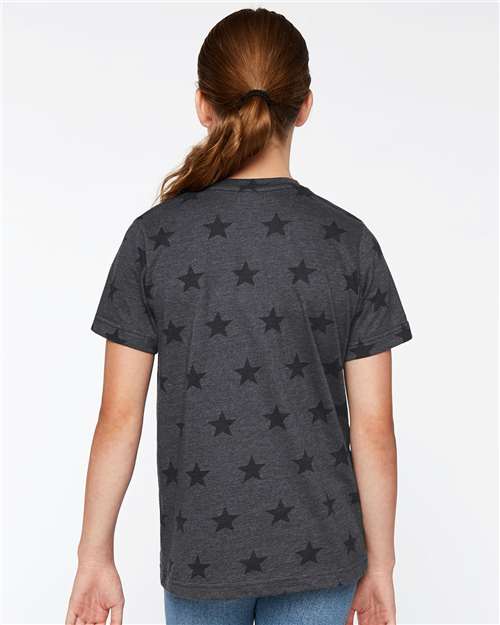 Youth Star Print Tee - Smoke Star