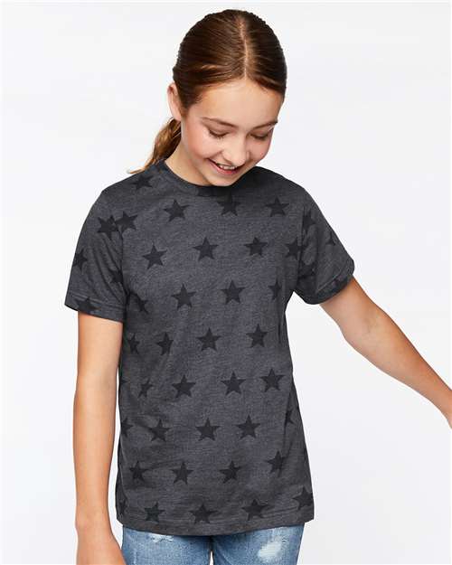 Youth Star Print Tee - Smoke Star