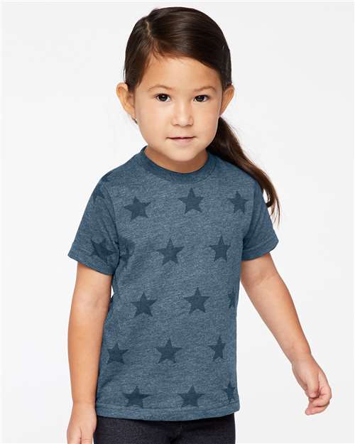 Toddler Star Print Tee - Denim Star