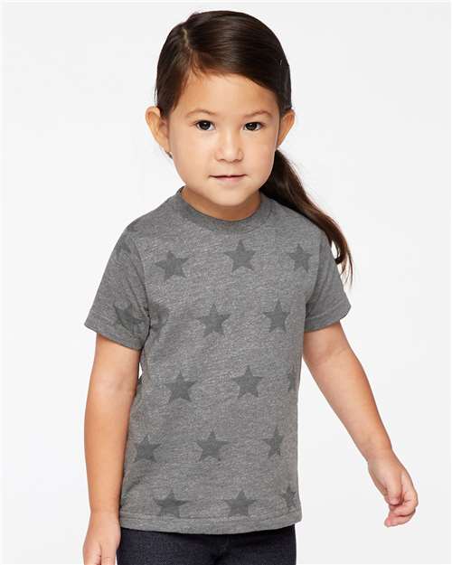 Toddler Star Print Tee - Granite Heather Star