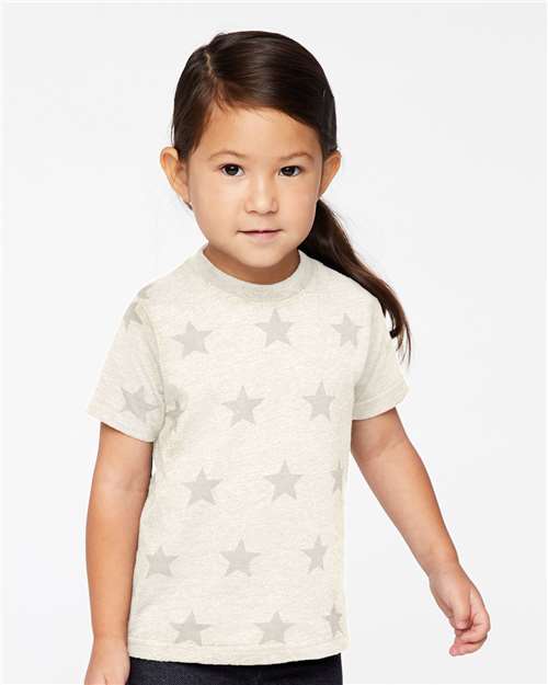 Toddler Star Print Tee - Natural Heather Star