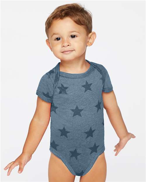 Infant Star Print Bodysuit - Denim Star
