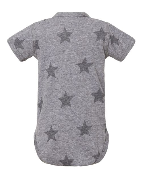 Infant Star Print Bodysuit - Granite Heather Star